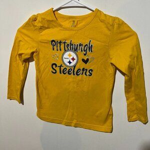 Pittsburgh Steelers - Girls Long Sleeve T-Shirt - Yellow - Size 4T